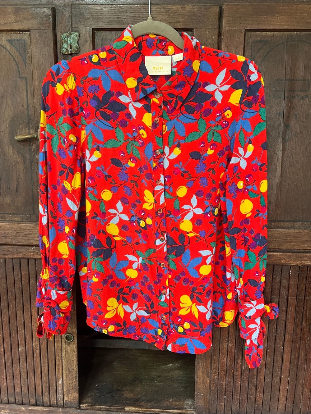 Madewell Red Multi Floral Button-Down Shirt